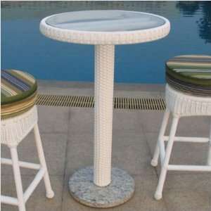     24 Patio Table Finish White, Table Insert Glass 