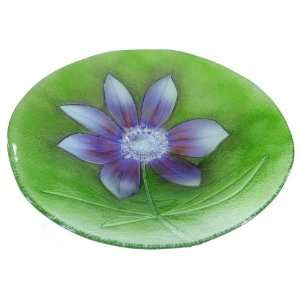  Flora Crystal Platter Purple Flower by Mats Jonasson 