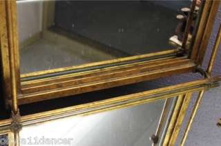 Vtg Italian Metal Tole Hollywood Regency gold elegant vanity bench 