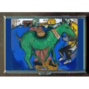KL MARC CHAGALL GREEN DONKEY ID CREDIT CARD WALLET CIGARETTE CASE 