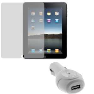   USB Car Charger + LCD Screen Protector for Apple iPad Electronics