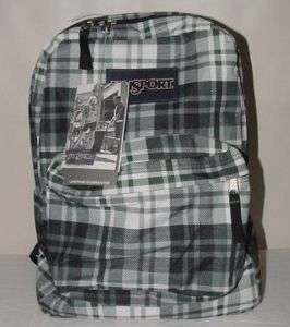 JanSport Backpack Grizzly Green Plaid NWT  