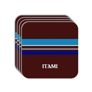 Personal Name Gift   ITAMI Set of 4 Mini Mousepad Coasters (blue 