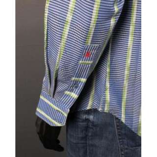 NWT Mens Button up Woven Robert Graham SOLSTICE Sport Shirt in Blue 