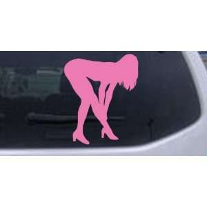 Pink 6in X 7in    Sexy Girl Silhouettes Car Window Wall Laptop Decal 