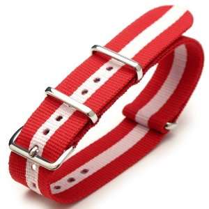   Heavy Nylon Strap Polished Buckle   J14 Red Pink Red 