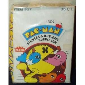  Pac Man Trading Cards Stickers & Rub Offs Box  36 Count 