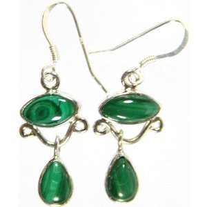  Malachite Earrings   Sterling Silver 