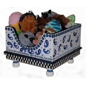  Blue Willow Hand Painted Toy Box 