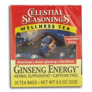 Celestial Ginseng Plus Energy Tea (Pack of 10)  Grocery 