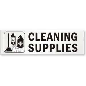 Magnetic Cabinet Label Cleaning Supplies   Heavy Laminated Magnetic 