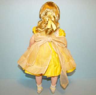 1956 Madame Alexander Lissy Doll in Yellow Cotton Dress Beautiful 