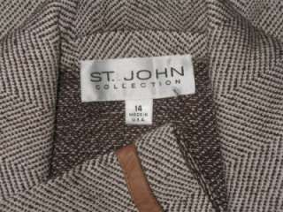 St John collection knit suit jacket blazer size 12 14  