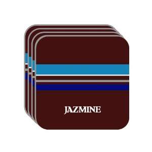 Personal Name Gift   JAZMINE Set of 4 Mini Mousepad Coasters (blue 