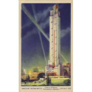  Havoline Thermometer Post Card 1933 Worlds Fair 