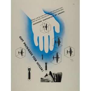   . CCA Bomb Bomber Jean Carlu WWII   Original Print Ad