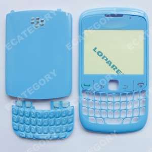 Blue Replacement Housing Cover case keyboard For Blackberry 8520 Curve 
