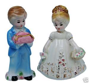 Josef Originals Wedding Cake Topper Figurines Ring Bearer & Flower 