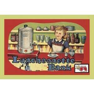   poster printed on 20 x 30 stock. Luncheonette Bank