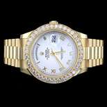 Mens Rolex Day Date II 2 President 18kt. Yellow Gold Pave Diamond 