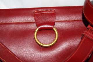 1960 Lesco Cranberry Leather Shoulder Bag Purse  