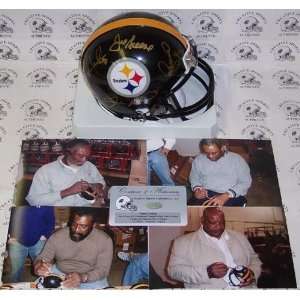   Signed Pittsburgh Steelers Mini Helmet by Joe Greene , LC Greenwood