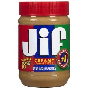 Jif Creamy Peanut Butter 18 OZ  Grocery & Gourmet Food