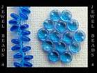 6mm OFFSET TOP DRILLED LENTIL BLUE SAPPHIRE CZECH GLASS BEAD x 50