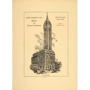  1909 John T. Brady Builders Singer Building NYC Ad NICE 