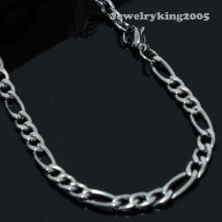 5MM Stainless Steel FIGARO Chain Necklace 20  40  
