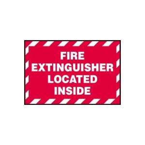 Labels FIRE EXTINGUISHER LOCATED INSIDE Adhesive Dura Vinyl   Each 3 1 