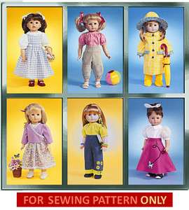 DOLL CLOTHES PATTERN FIT AMERICAN GIRL~DOROTHY~OZ DRESS  
