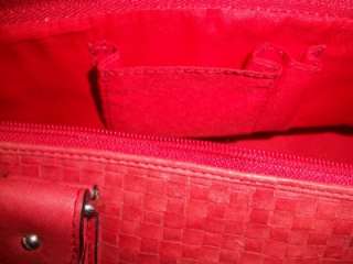 Red Woven Leather Bag Purse KB Katherines Bags EUC  