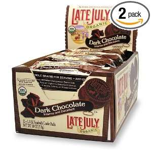 Late July Organic Decadent Dark Chocolate Sandwich Cookies, 12 Count 