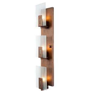 Varaluz 177W03 Illusion 3 Light Linear Wall Sconce, Hammered Ore 