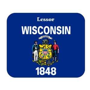  US State Flag   Lessor, Wisconsin (WI) Mouse Pad 