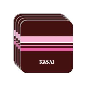 Personal Name Gift   KASAI Set of 4 Mini Mousepad Coasters (pink 