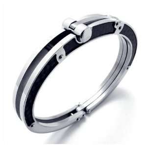  Kasse Stainless Steel Carbon Cuff Bracelet Jewelry