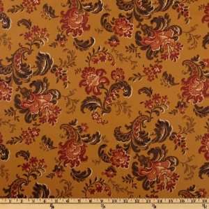   Floral Bouquet Golden Rust Fabric By The Yard Arts, Crafts & Sewing