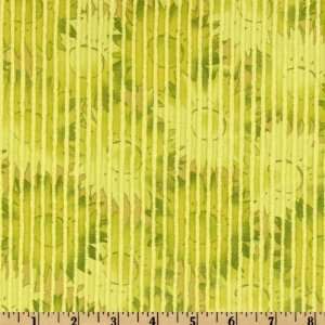  44 Wide Sunflowers Stripe Tonal Olive Fabric By The Yard 