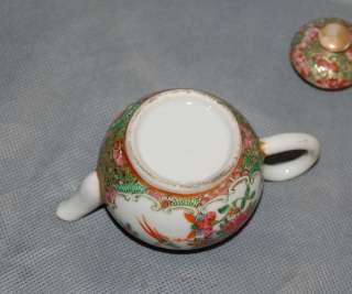 Antique Chinese Rose Medallion Miniature Tea Pot  