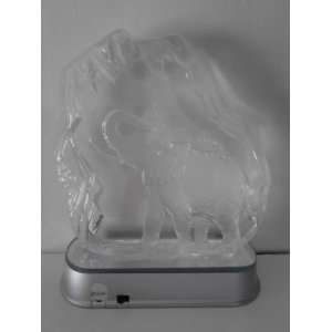    Elephant Crystal Sculpture with LED Light Base