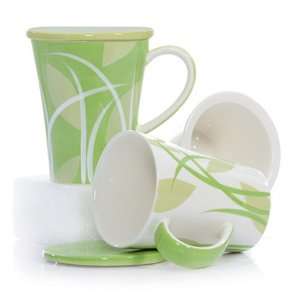  Leaves of Grass Infuser Mugs Set (4 Pack) Kitchen 