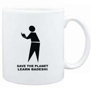 Mug White  save the planet learn Badeshi  Languages  