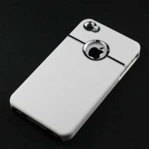  LCE(TM)DELUXE COVER CASE W/CHROME for iPhone 4 4G 4S White 