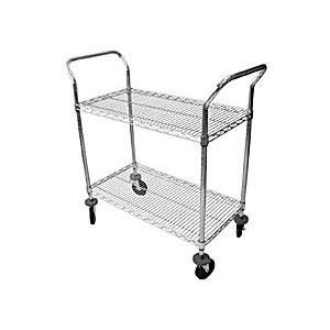  TownLine Rolling Utility Cart   2 Shelf Cart   18 inch W x 