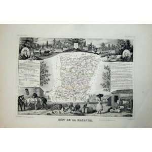    1845 Atlas National France Maps De La Mayenne Laval