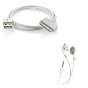  USB 2in1 Sync Charging DATA Cable + Stereo Earphones Music 