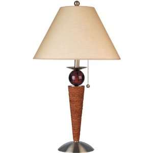  New Ides 31H Rich Toned Shade Antique Brass Table Lamp 