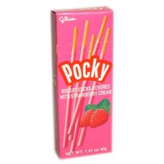 Glico Pocky Biscuit Sticks with Strawberry Cream, 1.41 Ounce Boxes 